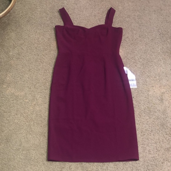 Dress The Population Nicole Sweetheart Sleeveless Sheath Dress Dark Magenta L - Picture 4 of 10